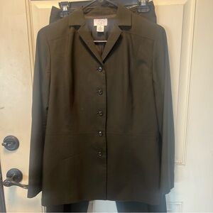 Ann Taylor Blazer Pant Suit Set Black Size 4 Pants 6 Jacket Fully Lined